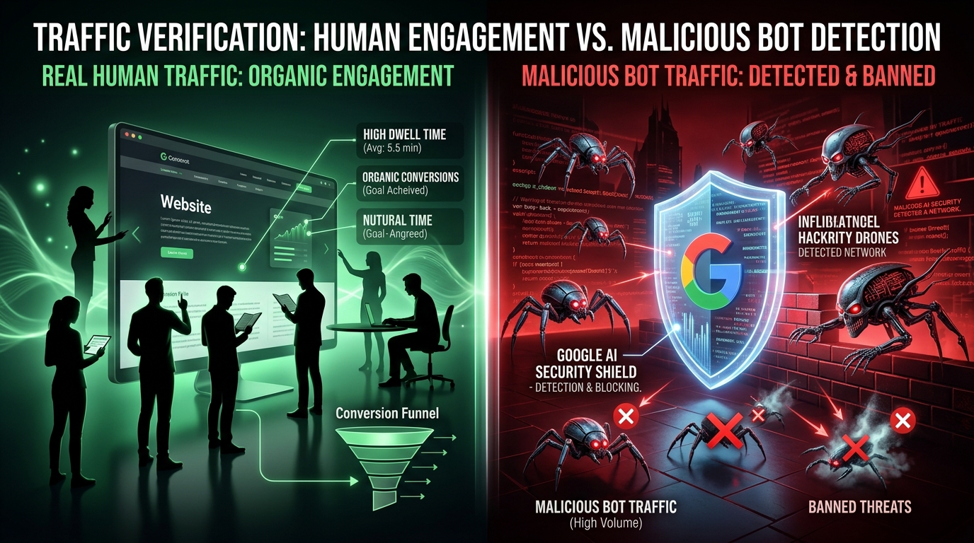Phân Biệt Traffic Real Và Traffic Bot: Tại Sao Mua Traffic Ảo Sẽ Khiến Website Bị Google Phạt Nặng?